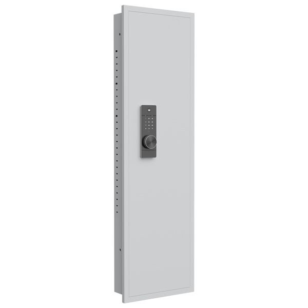 53" Passwod Touch Panel In-Wall Safe,Hidden Wall Gun Safe for Rifles with Adjustable Shelves,Assembled Storage Multifunctional Wall Safe for Firearm and Valuables (White-Digital) 