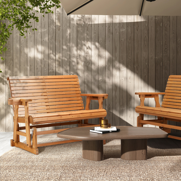 Double horizontal backrest fir garden glider chair