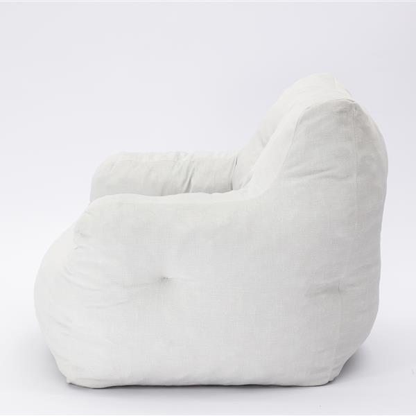 010-Soft Velvet Fabric Bean Bag Chair Filled With Memory Sponge,Ivory