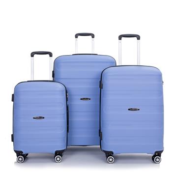 Hardshell Suitcase Spinner Wheels PP Luggage Sets Lightweight Durable Suitcase with TSA Lock,3-Piece Set (20/24/28) ,Purplish Blue