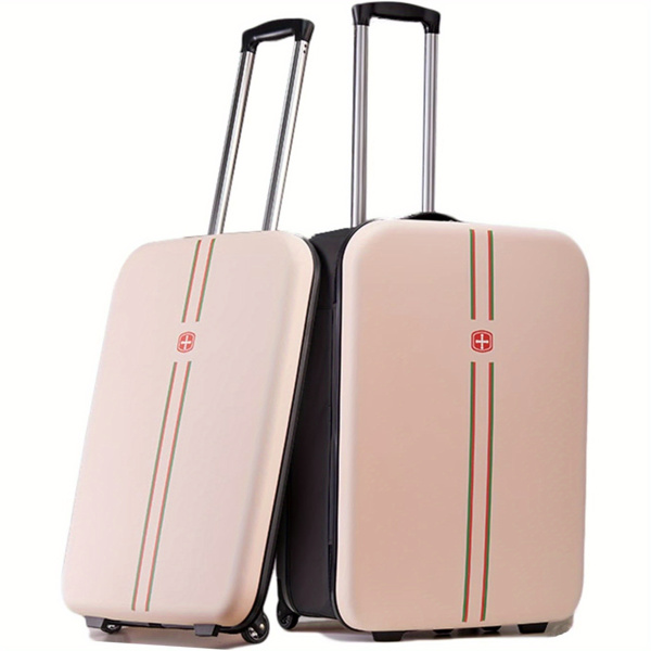 The New Folding Trolley Box, Travel Business Light Foldable Suitcase, Folding Portable Suitcase, Strong and Durable Suitcase, 24 Inch Large Capacity Suitcase, 24in pink