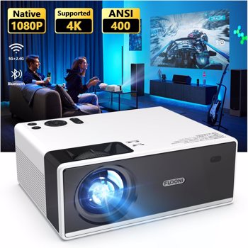 FUDONI Projector with WiFi and Bluetooth, Outdoor Portable 4K Support Projector HD 1080P Max 300\\" Display Zoom, Movie Video Home Theater Projector(banned by Amazon)