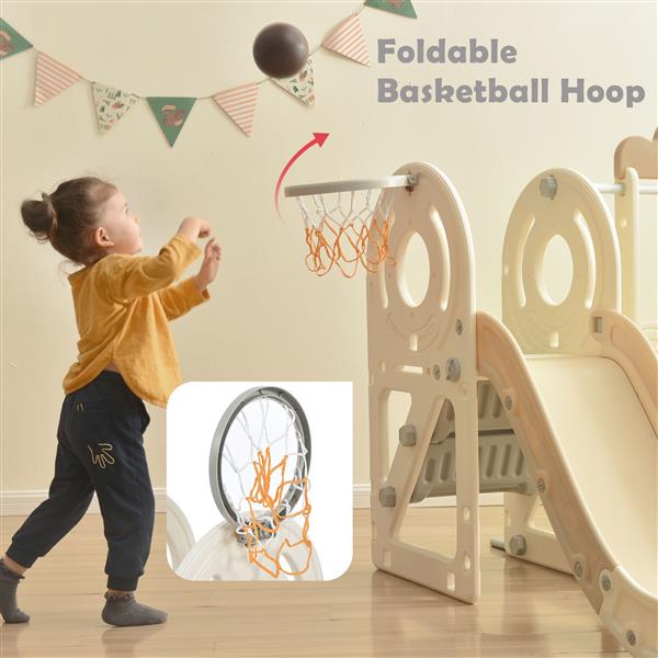 Kids Slide with Bus Play Structure,  Bus Toy with Slide for Toddlers, Bus Slide Set with Basketball Hoop