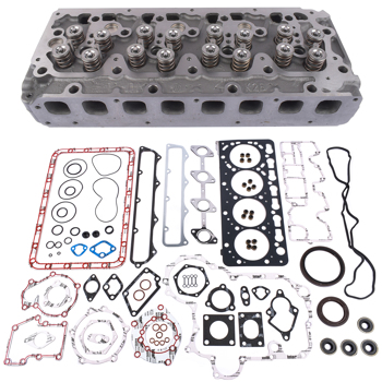 Complete Cylinder Head w/ 16 Valves + Full Gasket Set Fits Kubota V3300 Engine