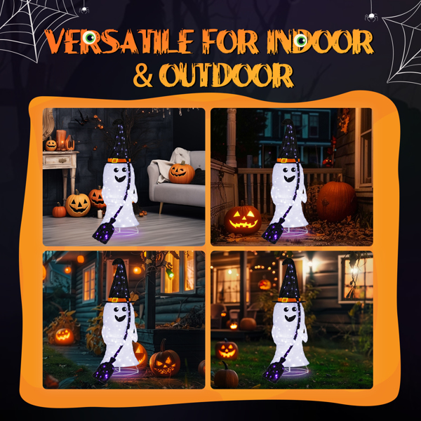 4ft  Ghost 100LED Lighted Outdoor Halloween Decorations 