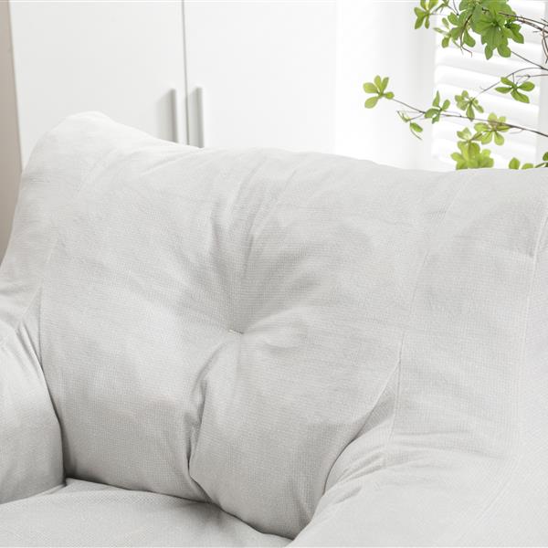 010-Soft Velvet Fabric Bean Bag Chair Filled With Memory Sponge,Ivory