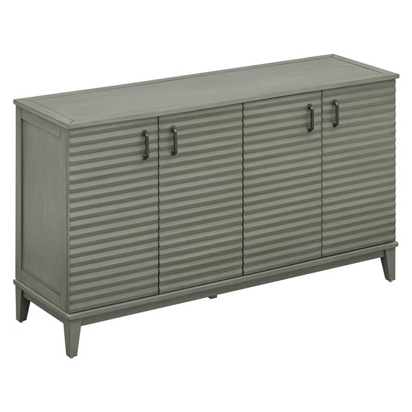 Sideboard with 4 Door Large Storage Buffet with Adjustable Shelves and Metal Handles for Kitchen, Living Room, Dining Room (Antique Gray)