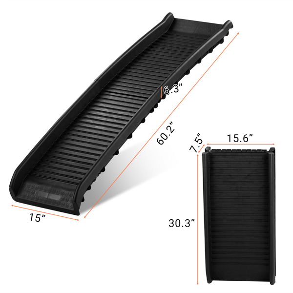 63 inch Folding Dog Ramp, Portable Lightweight Pet Ramp for Cars, Trucks and SUVs