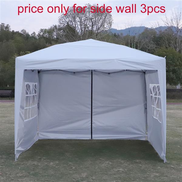 Canopy Sidewall for 10x10ft Pop Up Canopy Tent, 3 Pack Sunwall, 2pcs with Windows,1pcs with zip.White