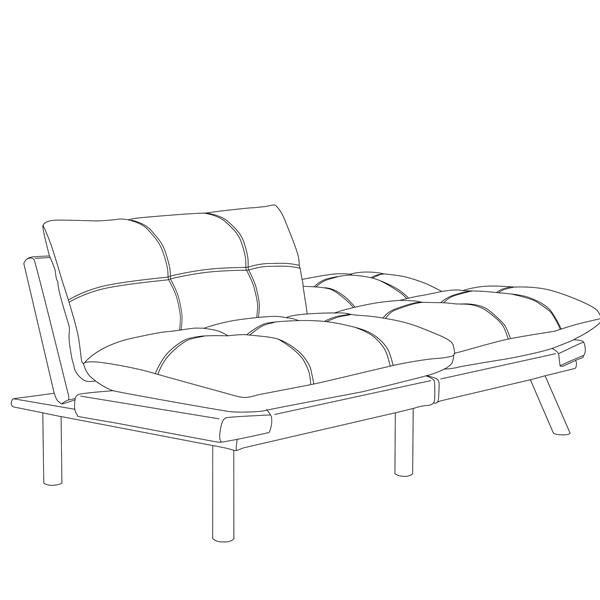 Light Grey Convertible Folding Modern sofa Bed