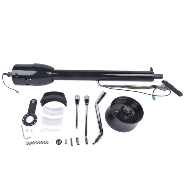 Black Painted Street/Hot Rod Tilt 28" Steering Column Floor Shift Auto No Key Black Paintable