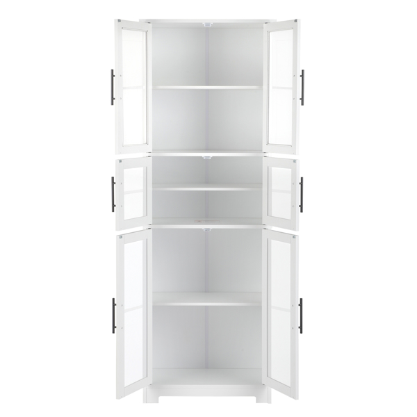 [FCH] Storage Bathroom Cabinet, 6-Door Bathroom High Cabinet, white