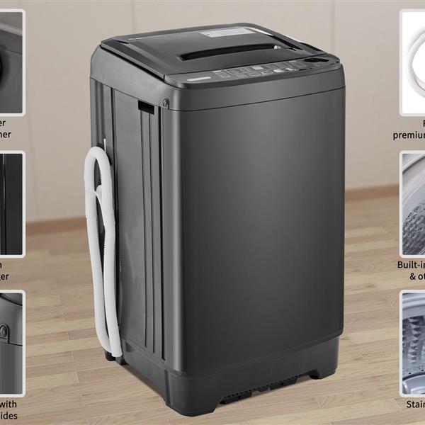 Compact home automatic washer, Maximum 2.3Cu.ft. of laundry, 8 water levels/10 programs for apartments, college dorms, RVs, camping and other places where space is limited