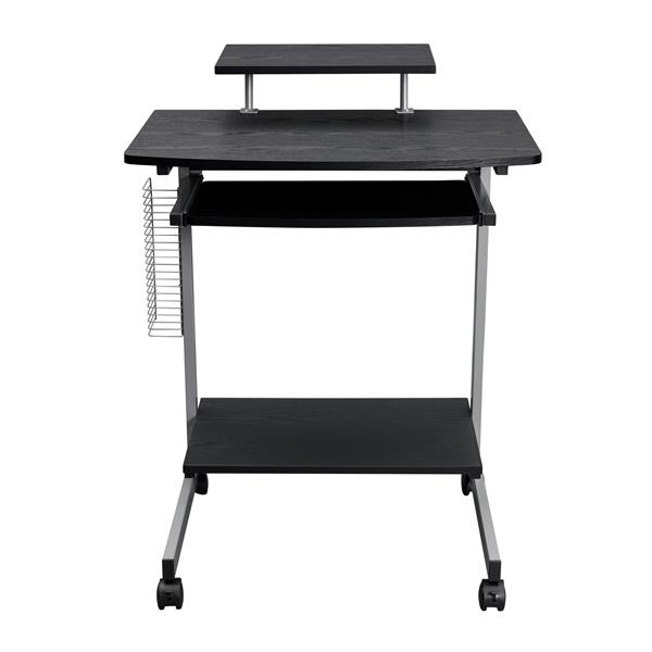 Compact Computer Cart With Storage, Espresso