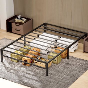 Metal Bed Frame-Simple and Atmospheric  Metal Platform Bed Frame, Storage Space Under The Bed Heavy Duty Frame Bed, Sturdy Twin Size Bed Frame, Suitable for Bedroom