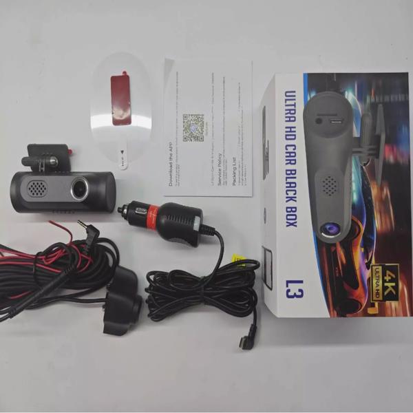 L3 4K Dash Cam Front and Rear Dash Camera WiFi GPS with Free 32GB Card Car DVR