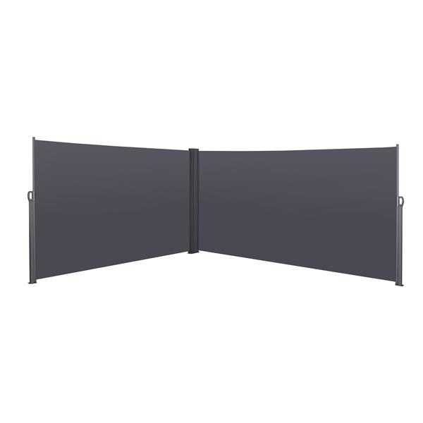 276" x 71''Retractable Side Awning, Waterproof & UV-Resistant,  Privacy Screen Divider Roll Up Balcony(Grey)