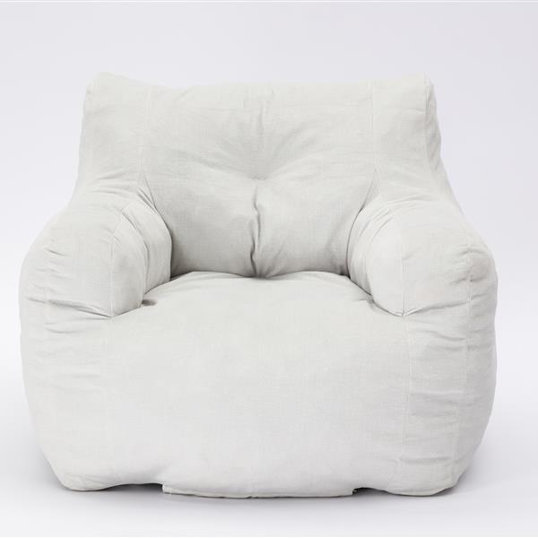 010-Soft Velvet Fabric Bean Bag Chair Filled With Memory Sponge,Ivory