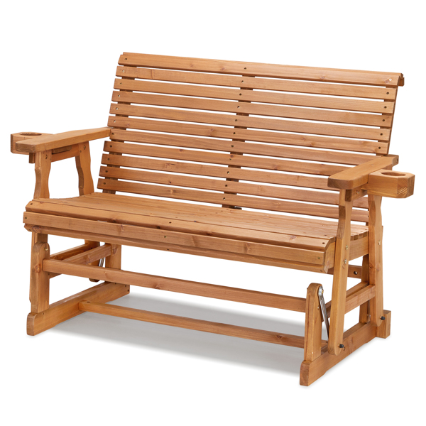 Double horizontal backrest fir garden glider chair