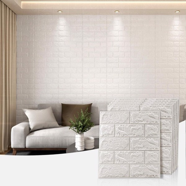 60 PCS 3D brick wall stickers 15 * 13 inches, can cover 87FT ², self-adhesive, suitable for living room, bedroom, dormitory, kitchen wall decoration, home decoration wallpaper