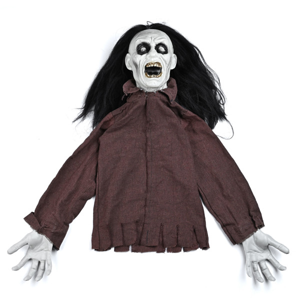 Halloween 55" Crawling Zombie - Animated Skeleton Decorations with Sound Activated, Creepy Voice, Spooky Skull Head, Light Up Eyes, Scary Move, Haunted Horror Prop for Indoor/Outdoor