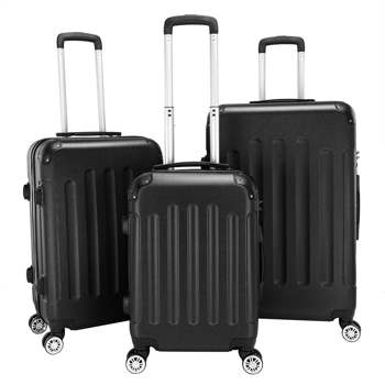 3 Pcs Suitcase Lightweight ABS Carry-on Hand Luggage 4 Spinner Wheels Trolley Case