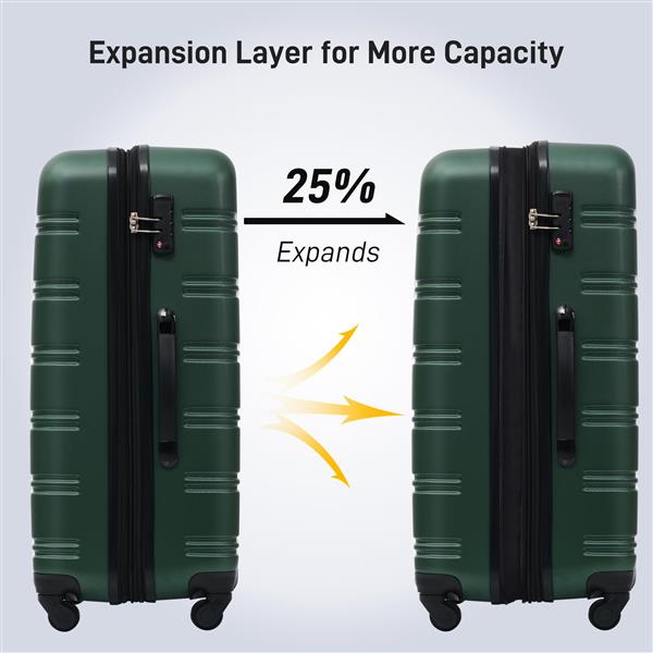 3 Piece Luggage Set Hardside Spinner Suitcase with TSA Lock 20" 24" 28" Available