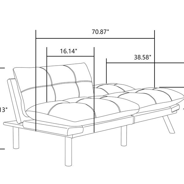 Light Grey Convertible Folding Modern sofa Bed