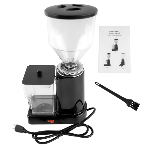 Black Electric Coffee Bean Grinder 35oz Flat Burr Coffee Grinder with 19 Grinding Settings