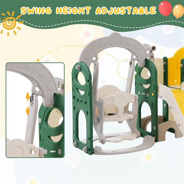 Toddler Slide and Swing Set 8 in 1, Kids Playground Climber Slide Playset with Basketball Hoop  Combination for Babies Indoor & Outdoor