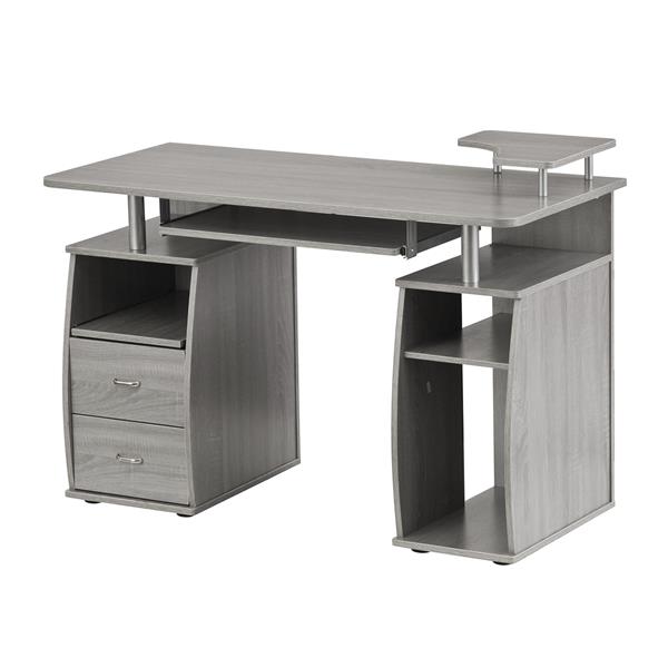 Complete Computer Workstation Desk With Storage, Grey