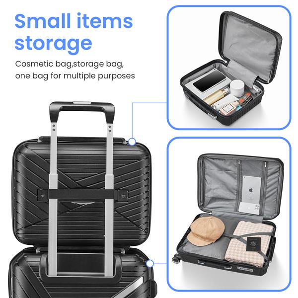 Luggage Sets 4 Piece(14/20/24/28), Expandable Lightweight Suitcase with 4 Double 360 Degrees Mute Spinner Wheels PP Materials Durable TSA Lock Travel Luggage