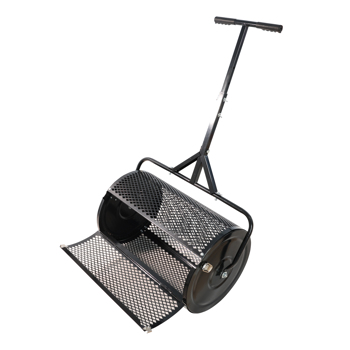 Compost Spreader Peat Moss Spreader with Upgrade T Shaped Handle for Planting Seeding Durable Lightweight Metal Mesh Spreader for Lawn Garden Care Manure Spreaders (Black) 