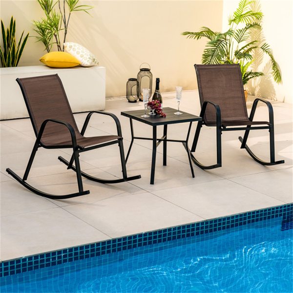 2 PCS Metal Patio Rocking Chair