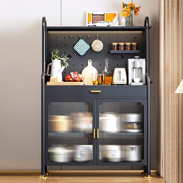  Joybos® Freestanding Kitchen Sideboard Pantry Storage Cabinet with Pegboard Wall 