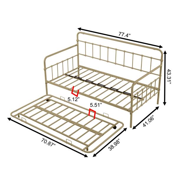 Metal Frame Daybed with trundle