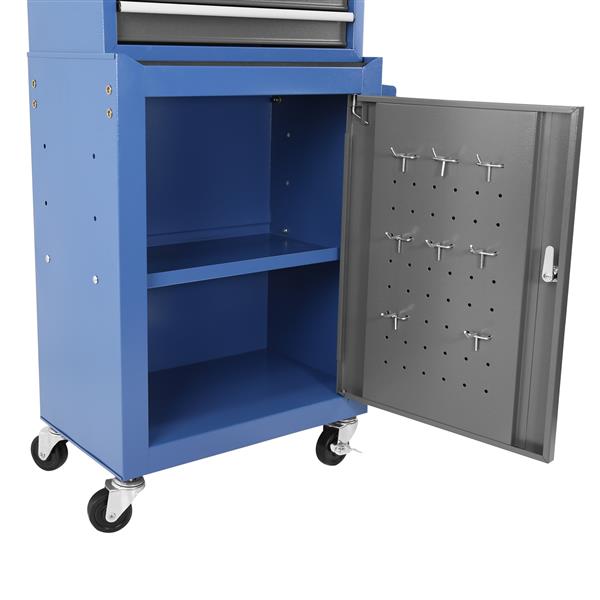 Rolling Garage Workshop Tool Organizer: Detachable 3 Drawer Tool Chest with Large Storage Cabinet and Adjustable Shelf