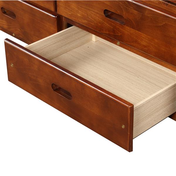 . Twin Size Platform Storage Bed Solid Wood Bed with 6 Drawers