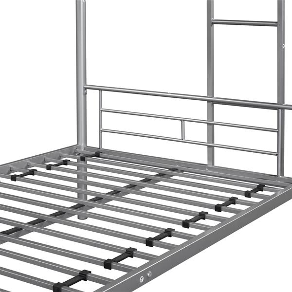 Metal Twin over Twin Bunk Bed/ Heavy-duty Sturdy Metal/ Noise Reduced Design/ Safety Guardrail/ 2 Side Ladders/ CPC Certified/ No Box Spring Needed