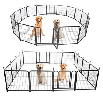 16 Panels Dog Playpen for outdoor,yard,camping,24\\"Height dog fence with 2 doors.