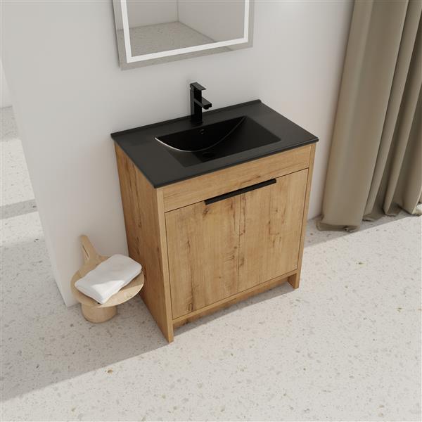 30"  Bathroom Cabinet With Basin & 2 Soft-Close Cabinet Door