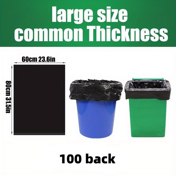 Plastics 20-25 Gallon Trash Bags (1.6 MIL - 100PCS) 23" x 31" - Large Heavy Duty Can Liners - Plastic Black Garbage Bags for Lawn, Leaf, Contractor, Yard, Outdoor use