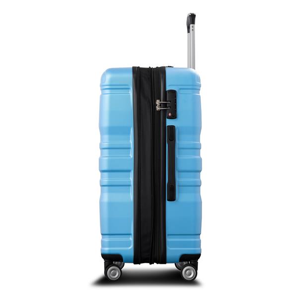 Luggage Sets New Model Expandable ABS Hardshell 3pcs Clearance Luggage Hardside Lightweight Durable Suitcase sets Spinner Wheels Suitcase with TSA Lock 20''24''28''(Sky Blue)