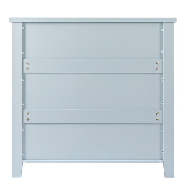 Drawer Dresser BAR CABINET side cabinet,buffet sideboard,buffet service counter, solid wood frame,plasticdoor panel,retro shell handle,applicable to dining room,living room, kitchen corridor,Blue-gray