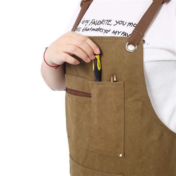 Long Heavy Duty  Canvas Tool Apron, Carpenter Aprons, Woodworking Aprons, Carpenters 16 Oz ,Fully Adjustable to Comfortably Fit Men and Women ,not waxed