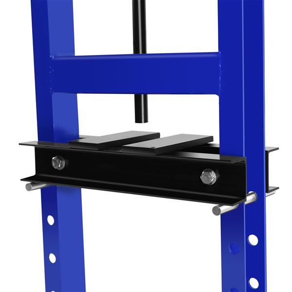 Steel H-Frame Hydraulic Shop Press with Stamping Plates to Bend, Straighten, or Press Parts, Install Bearings and U-Joints, 6 Ton Capacity, Blue