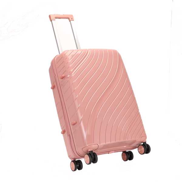 FCH 三件套 20寸拉杆箱+手提包两件套 PP拉杆箱 20in PP材质 铁拉杆 全配色 玫瑰金色-5