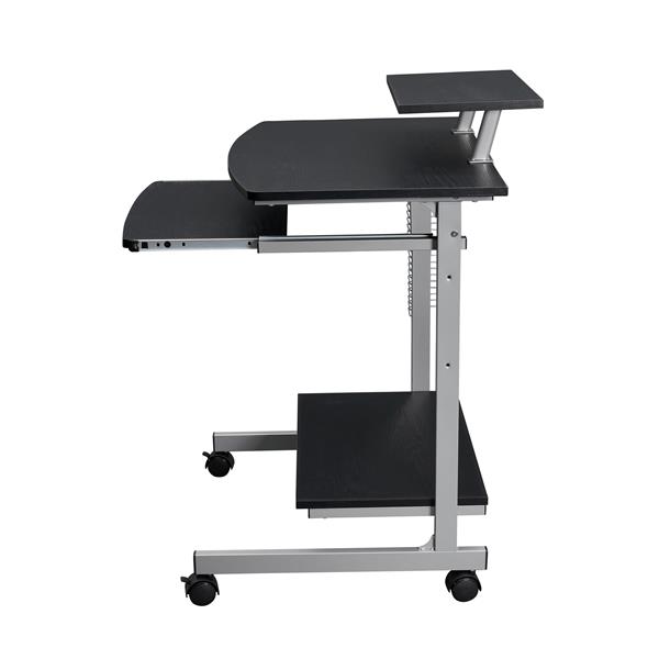 Compact Computer Cart With Storage, Espresso
