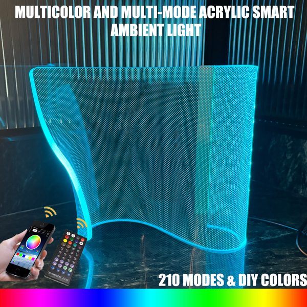 Modern Curved RGB Table Lamps for Bedrooms and Desks - Futuristic Ambient Mood Lighting for Gaming Rooms