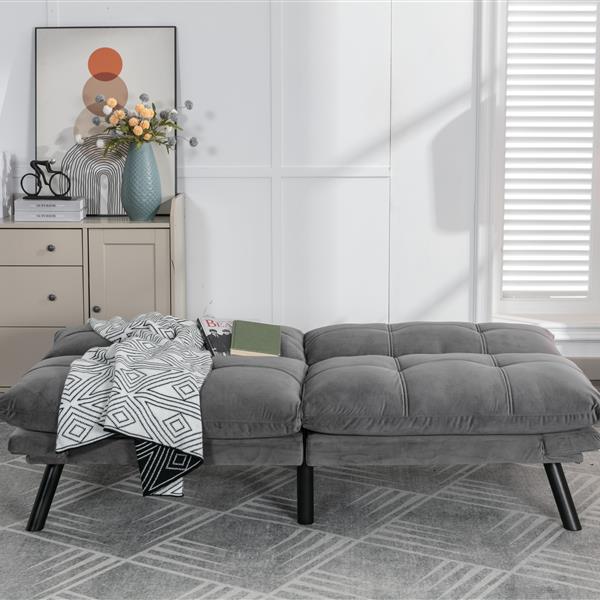 Light Grey Convertible Folding Modern sofa Bed